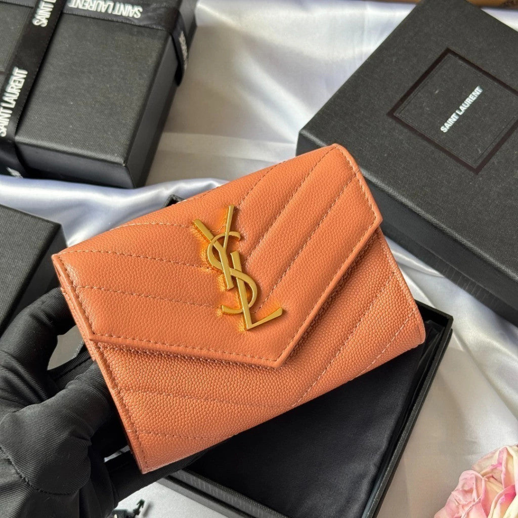 YSL Chevron Épicé Wallet 5.3" (13.5 cm)