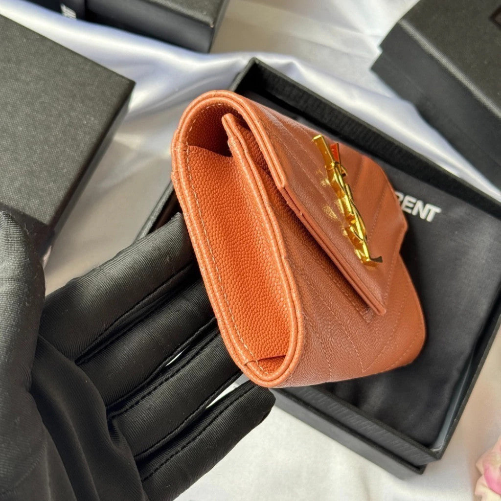 YSL Chevron Épicé Wallet 5.3" (13.5 cm)