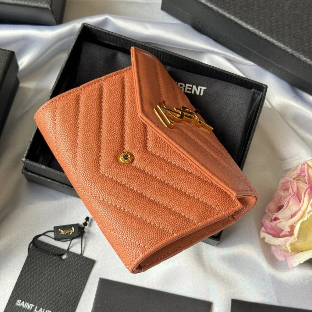 YSL Chevron Épicé Wallet 5.3" (13.5 cm)