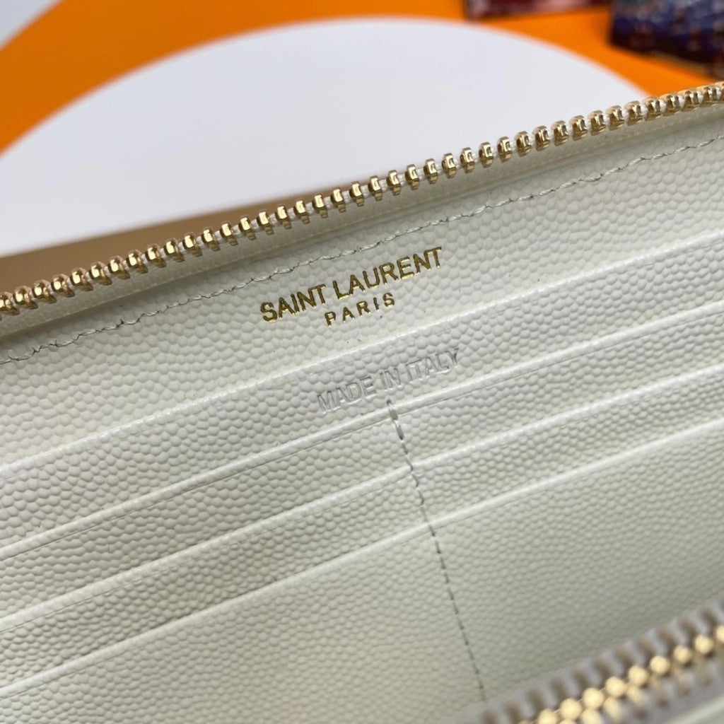 YSL Chevron Wallet Ivoire 7.7" (19.5 cm)