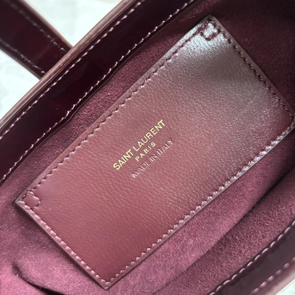 YSL Le 5 a 7 Mini Patent Burgundy 7.5" (19 cm)