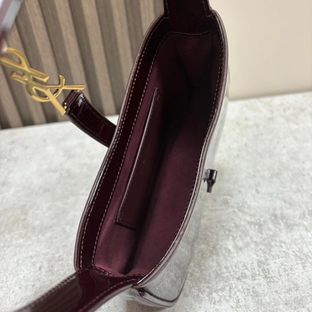 YSL Le 5 a 7 Mini Patent Burgundy 7.5" (19 cm)