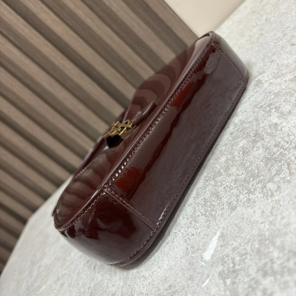 YSL Le 5 a 7 Mini Patent Burgundy 7.5" (19 cm)