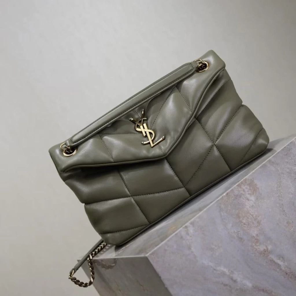 YSL Loulou Puffer Military Green 11.4" (29 cm)