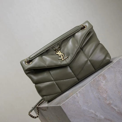 YSL Loulou Puffer Military Green 11.4" (29 cm)