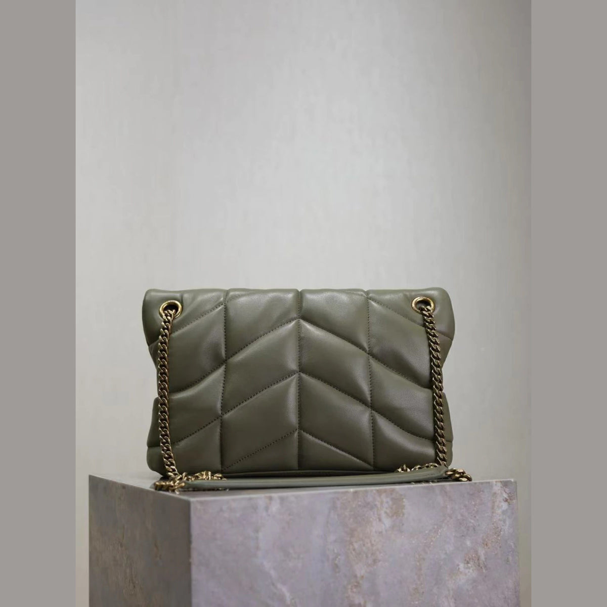 YSL Loulou Puffer Military Green 11.4" (29 cm)