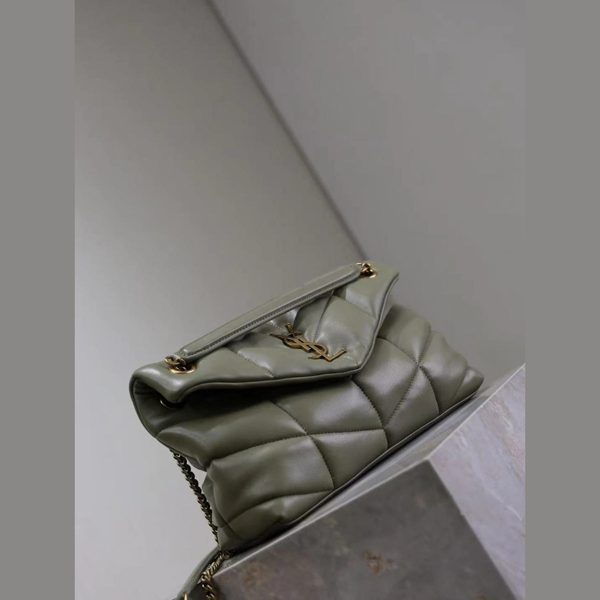 YSL Loulou Puffer Military Green 11.4" (29 cm)