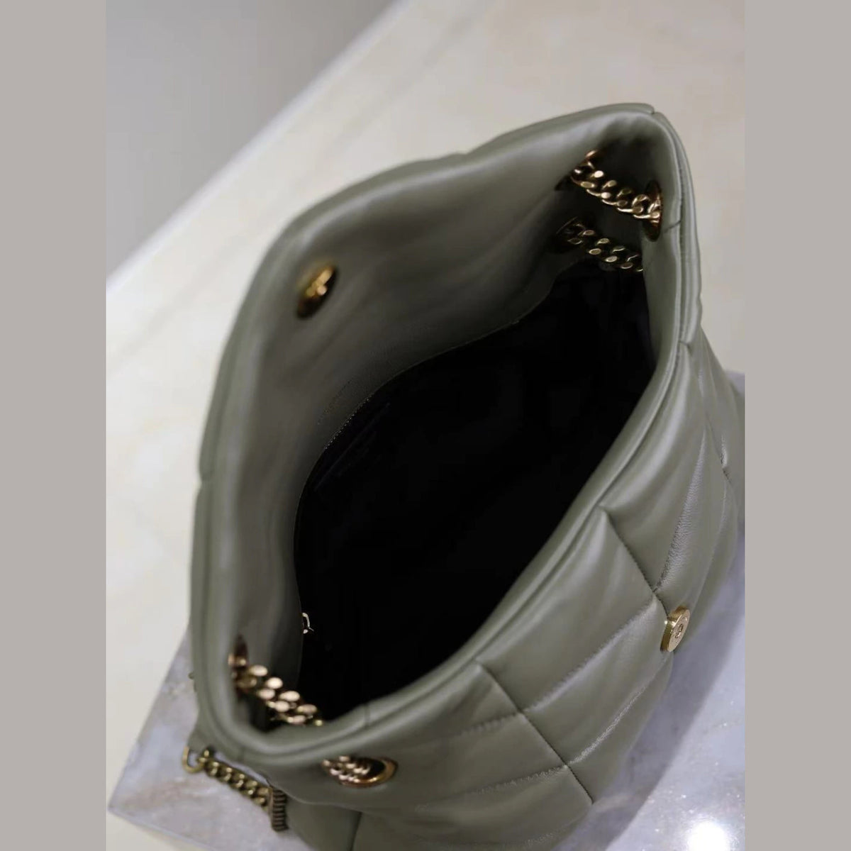 YSL Loulou Puffer Military Green 11.4" (29 cm)