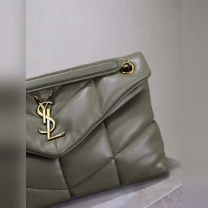 YSL Loulou Puffer Military Green 11.4" (29 cm)