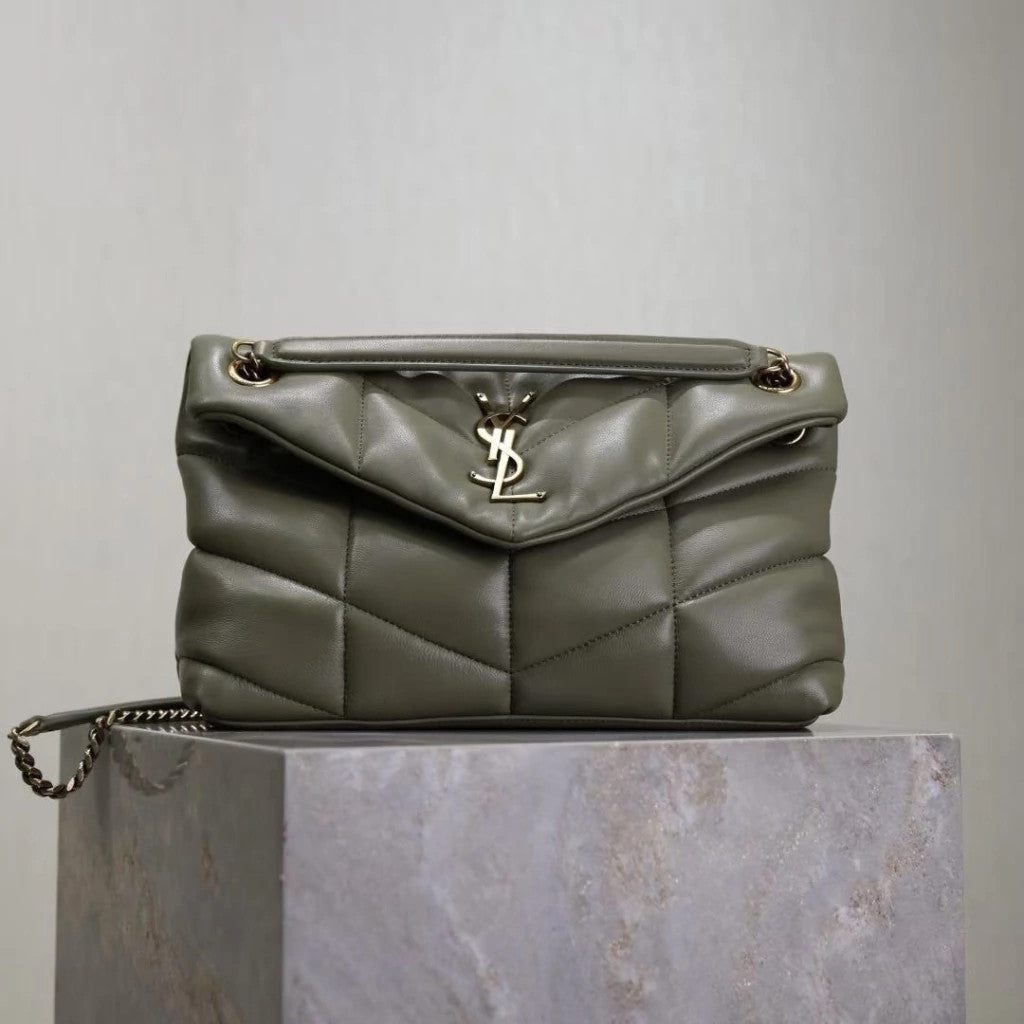 YSL Loulou Puffer Military Green 11.4" (29 cm)