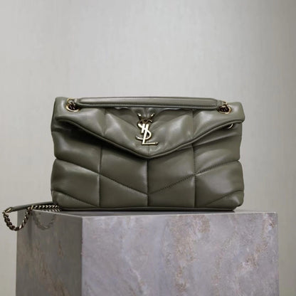 YSL Loulou Puffer Military Green 11.4" (29 cm)